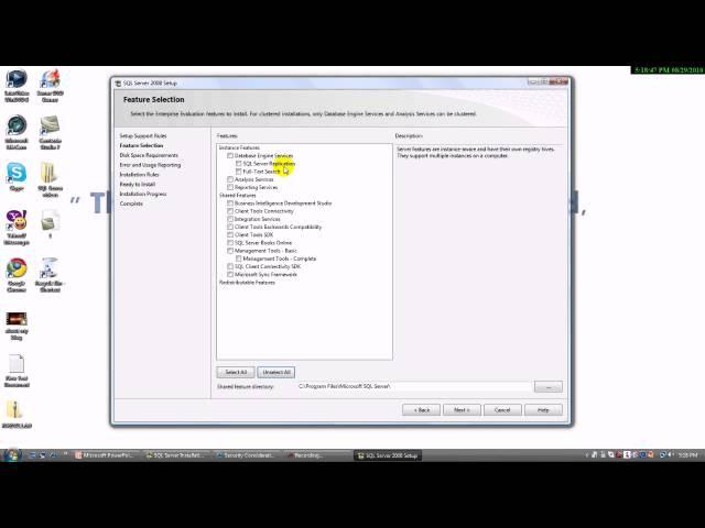 Installing and Configuring SQL Server 2008