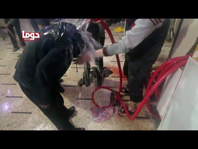 Aftermath of suspected chemical attack in rebel-held Douma in Syria