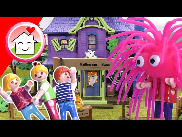 Playmobil Familie Hauser - das Halloween Haus - Geschichte mit Lena, Malte, Rosabella