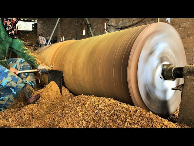 Woodworking Large Extremely Dangerous | Giant Woodturning | Skills Working With Giant Wood Lathe