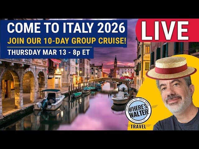 LIVE Italy 2026 Group Cruise! March 13, 8p ET. #Cruise