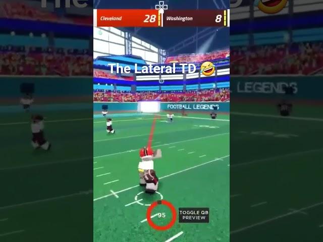 Lateral TD football legends #shorts #clip #roblox #football