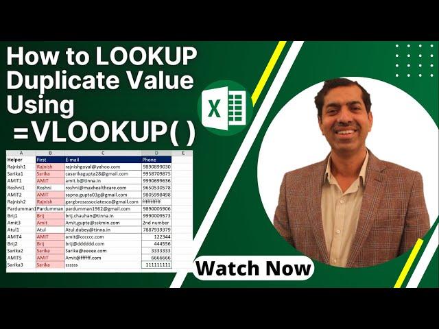 Duplicate Values Using VLOOKUP