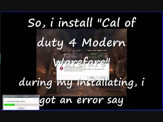 Call Of Duty 4 Dodern Warfare installation error