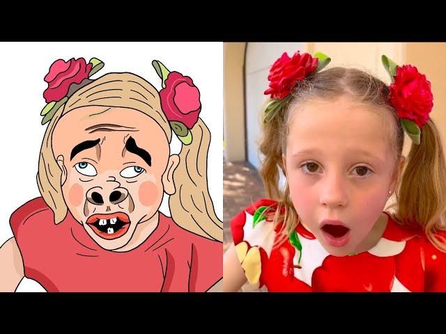 Nastya found a doll and pretends to be a parent | Sam drawing meme