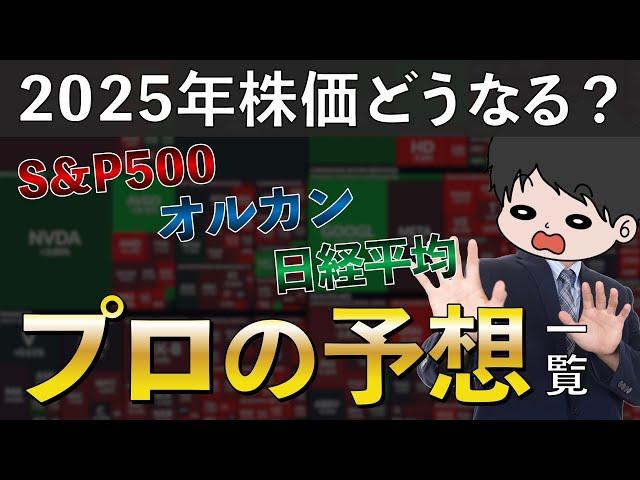 【逆に怖い】プロ機関投資家の2025年株価の見通しをまとめてみた！S&P500,日経平均,欧州,新興国,オルカン