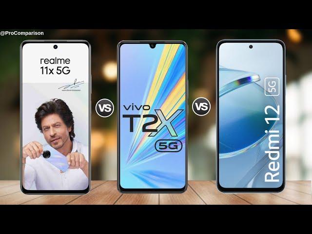 Realme 11x 5g vs VIVO T2x 5g vs Redmi 12 5g || Price || Specs || Comparison