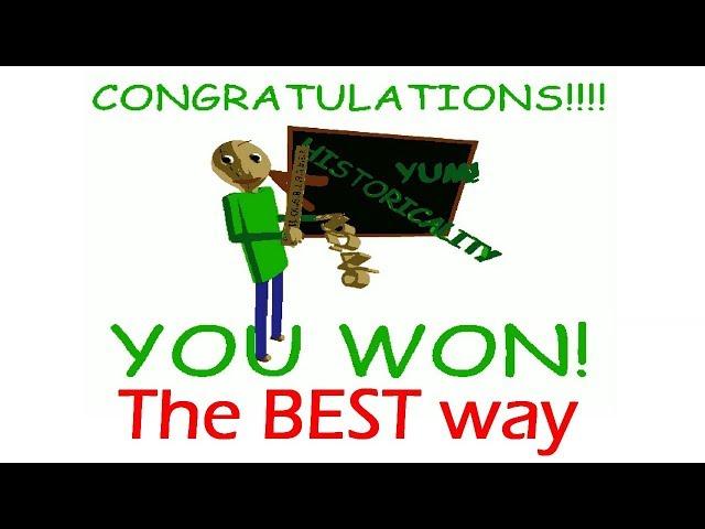 The BEST way to WIN Baldi's Basics in Education and Learning