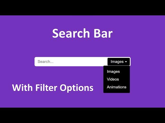 Search Bar With Filter Options Using html css and javascript | Design.