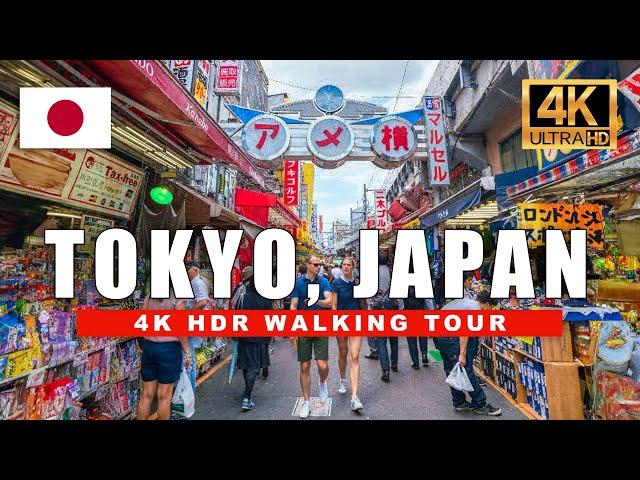  Tokyo Japan 4K Walking Tour - Ameyoko Markets & Ueno Shopping Street  | 4K HDR 60fps