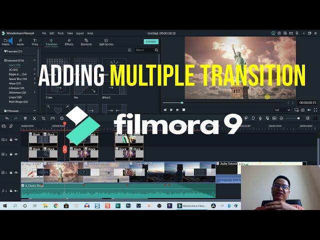 Adding Multiple Transition Effect Between Clips Using Filmora9