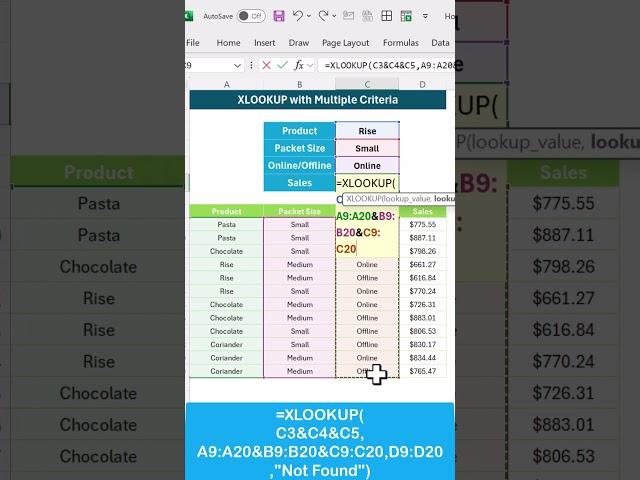 XLOOKUP with Multiple Criteria in Excel  #exceltips #excelformula #xlookup