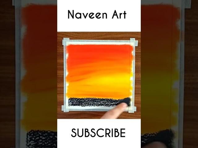 Sunset scenery drawing | Oil Pastels Drawing | Naveen Art