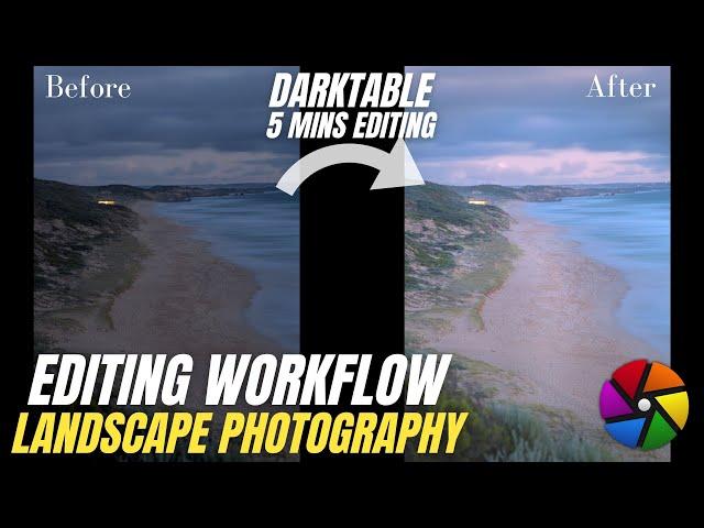 darktable editing workflow for landscape photography - 5 minutes editing challenge