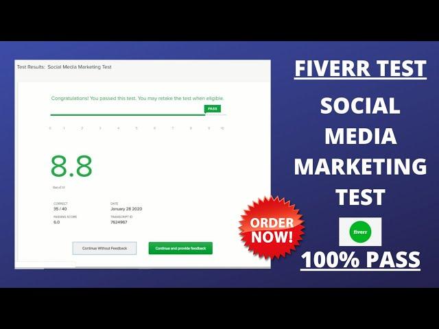 Fiverr Social Media Marketing Test Answers 2021