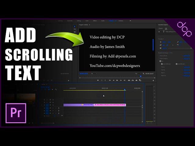 How to add scrolling text in Premiere Pro 2021 | End Credits Tutorial