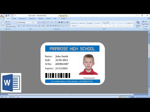 ID Card Design In MS Word | How to create identity card in Microsoft Word 2007 or in 2010