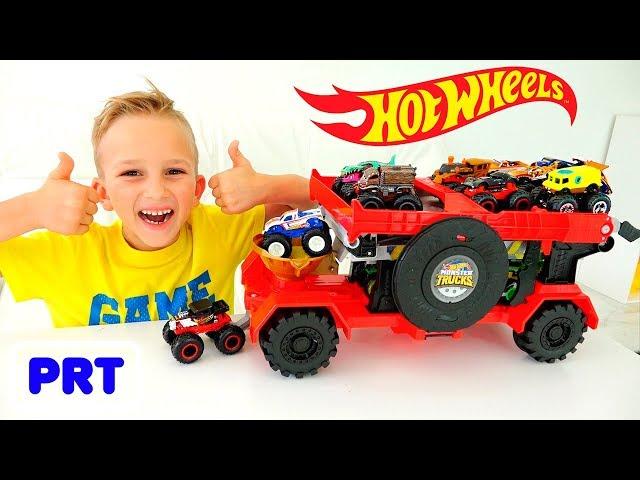 Vlad e Nikita brincam com Monster Trucks Hot Wheels