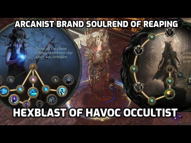 POE 3.23: Arcanist Brand Soulrend of Reaping Hexblast of Havoc Cat Throwing Occultist Build