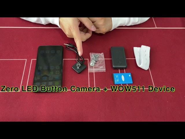 How work zero Led button camera with WOW511 playing cards cheating device