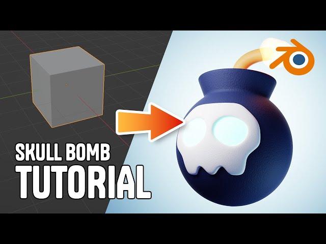 Create a 3D Skull Bomb in 17 minutes - Blender 3D Beginner Tutorial