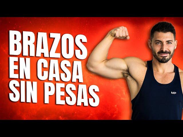 Rutina de BRAZOS en CASA - Ejercicios para BRAZOS SIN PESAS | BICEPS y TRICEPS en 8 minutos