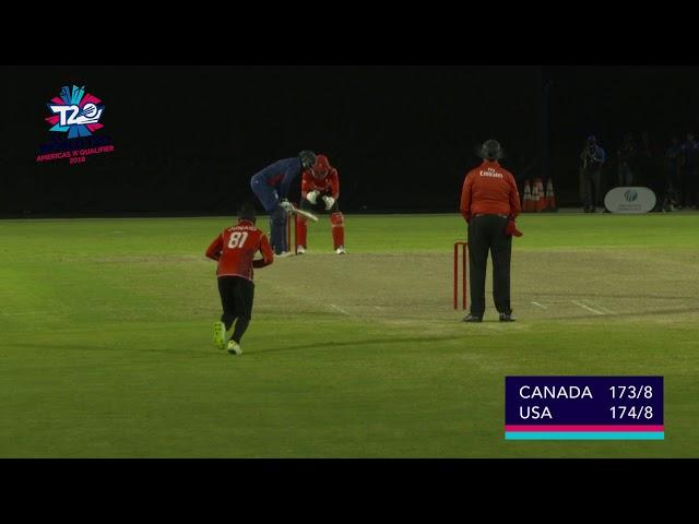 USA v Canada final over, 22 runs to win!