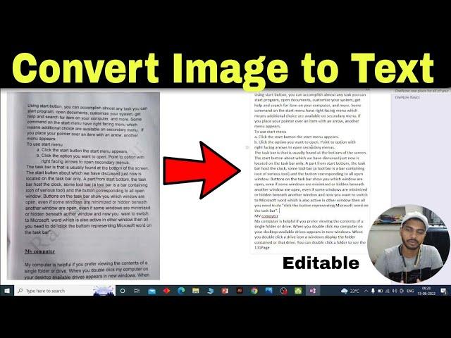 How to Convert Image to Text Free Tools  || Convert Image  Document to Editable Text