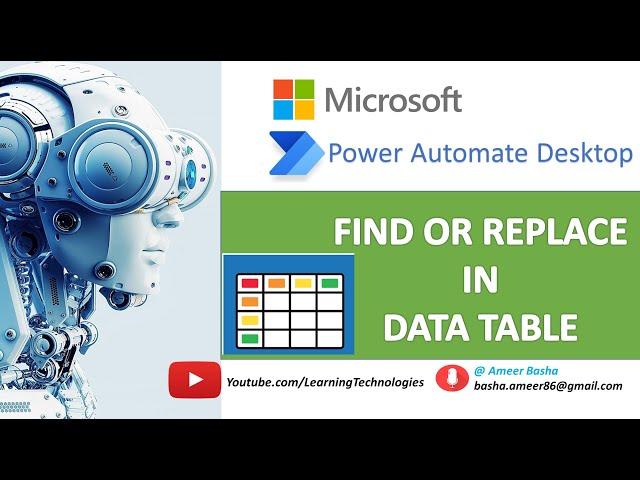 Power Automate Desktop #222 || How to work with "Find or Replace in data table" action