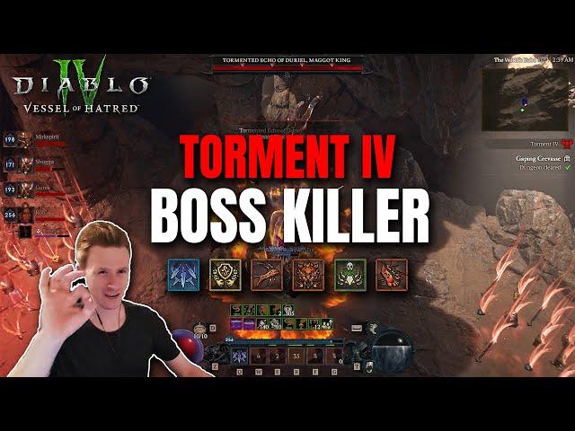 BEST Torment 4 UBER BOSS KILLER - Spiritborn Guide Vessel of Hatred Diablo 4