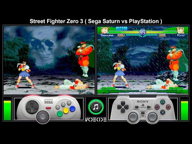 Street Fighter Zero 3 (Sega Saturn vs PlayStation) Gameplay Comparison