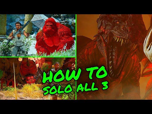 How To SOLO ALL 3 Of Ark Survival Ascended Bosses!!! Dragon Megapithicus and Broodmother