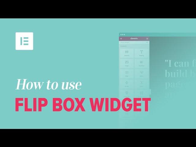 How to Use the Flip Box Widget on Elementor Page Builder [Pro Feature]