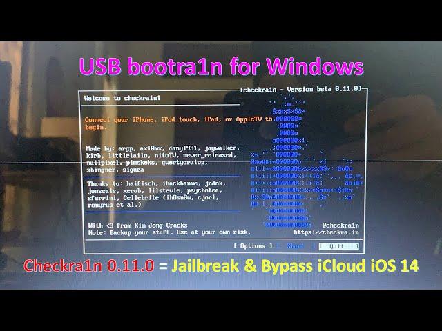 BootRa1n Checkra1n 0.11.0 Windows Jailbreak and Bypass iCloud iOS 14