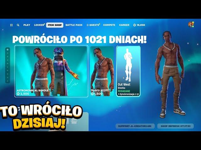 TEN PRZEDMIOT TRAVISA WRÓCIŁ PO 1012 DNIACH DZISIAJ W FORTNITE!