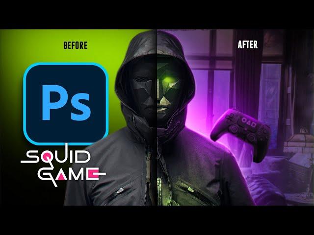 I Made A Squid Game Poster In Photoshop  | SpeedArt