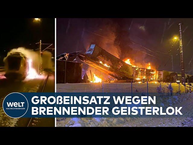 BRENNENDER GEISTERZUG: Fahrerlose Lok rollt brennend weiter - Feuerwehr-Großeinsatz bei München