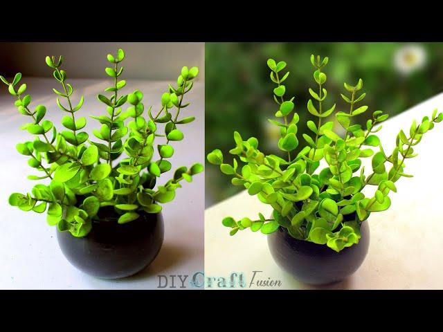 How to Make Artificial Plant | DIY Fake Indoor Plant For Home Decoration | Foam Sheet Craft Ideas