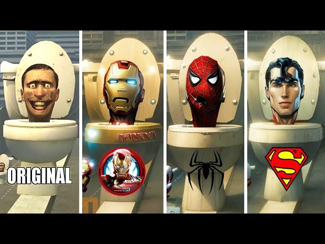 SKIBIDI TOILET - ORIGINAL or SUPERHEROES ( Superman, Batman, Spiderman, Ironman, Wolverine, Hulk )