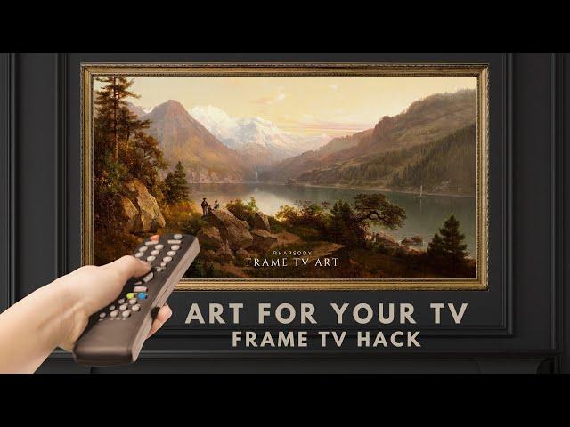 TV Art Screensaver 4K Frame TV Hack. Vintage Lake Tahoe Landscape Painting Wallpaper Background