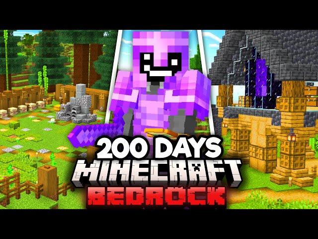 I Survived 200 Days in Minecraft Bedrock Edition! [FULL MOVIE]