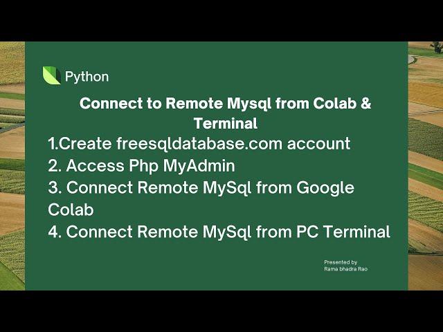 Connect Remote MySql from PC Terminal Using Python