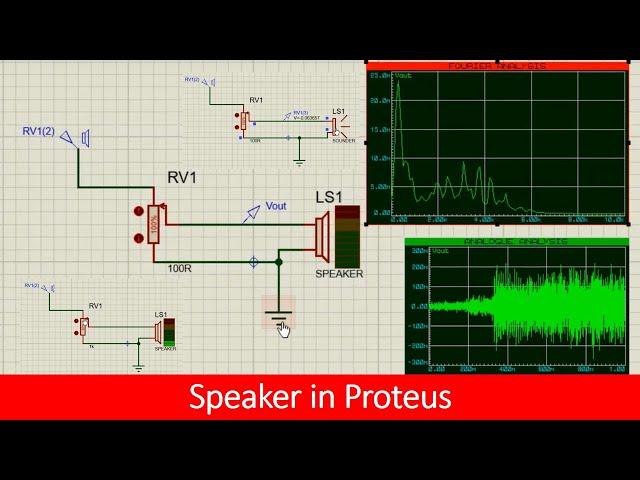 how to use speaker in Proteus tutorial