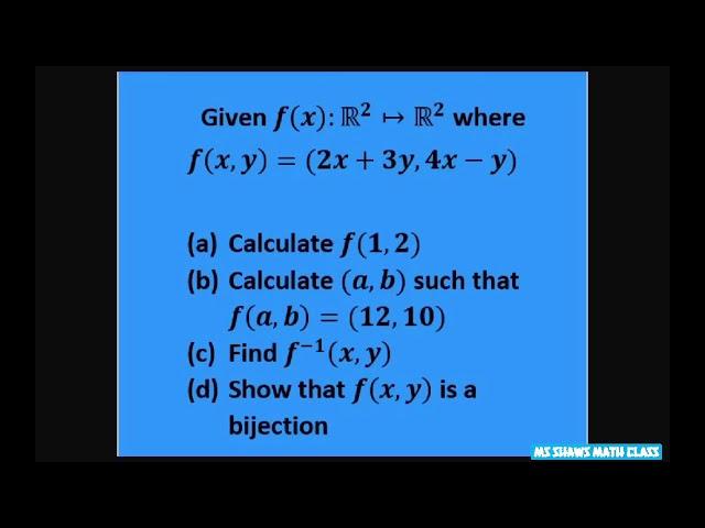 Given f(x,y) calculate f(1,2), f inverse. Show function is a bijection. Set Theory Abstract Algebra