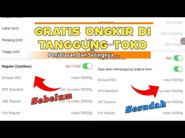 MudahCara Setting ONGKOS KIRIM DI TANGGUNG TOKO/ PENJUAL Di Shopee