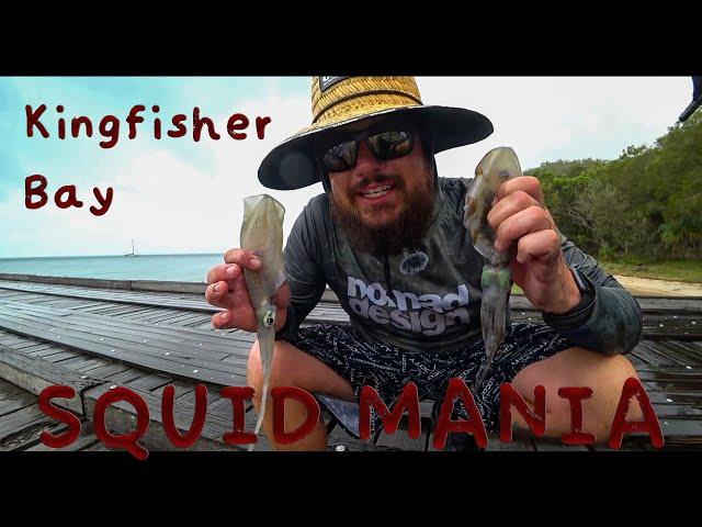 Catching Tiger Squid off The Kingfisher Jetty on K'Gari Fraser Island