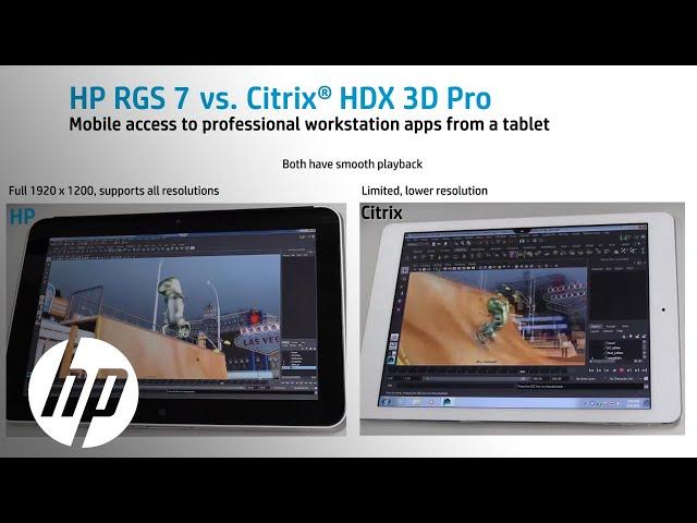 HP Remote Graphics Software vs. Citrix Receiver on a Tablet | Z Workstations | HP