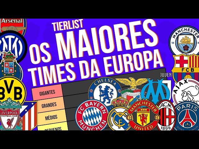 OS MAIORES TIMES DA EUROPA - TIERLIST