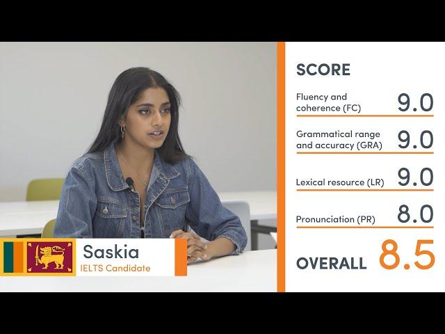 Band 8.5 IELTS Practice Speaking Exam (mock test) - with teacher feedback - Saskia from Sri Lanka 