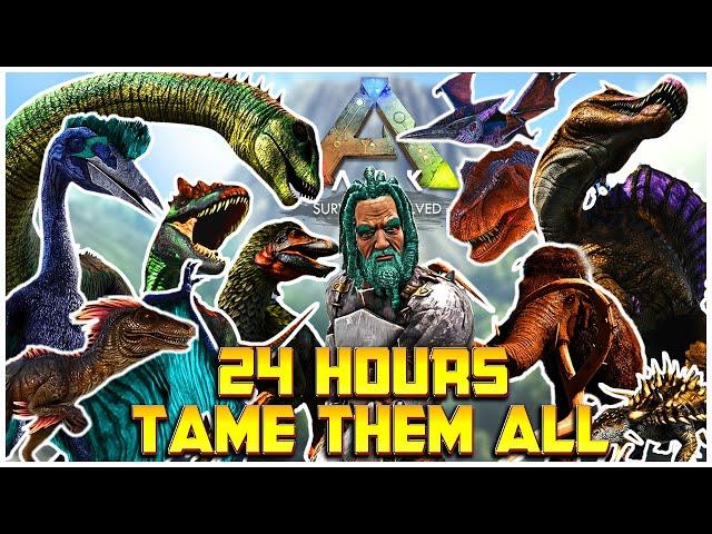 I Had 24 Hours To Tame Every Creature on Ark Survival Evolved The Island!